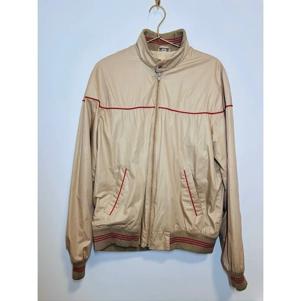 Jeffrey Banks For Lakeland Mens Tan Bomber Jacket 40 Long - Picture 7 of 13